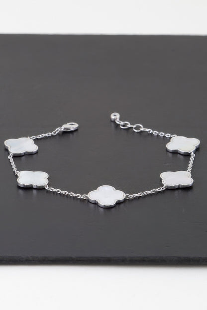 Multi Stone Clover Charm Bracelet