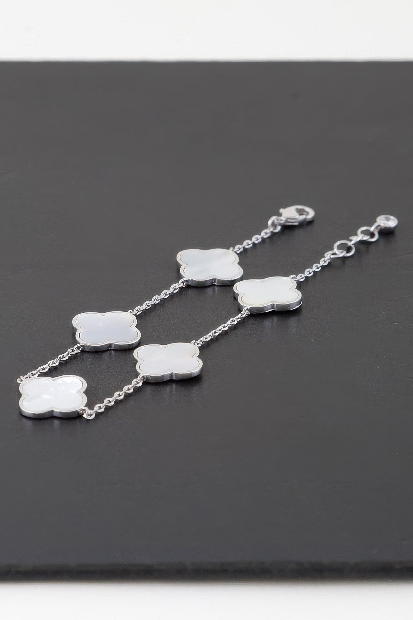 Multi Stone Clover Charm Bracelet