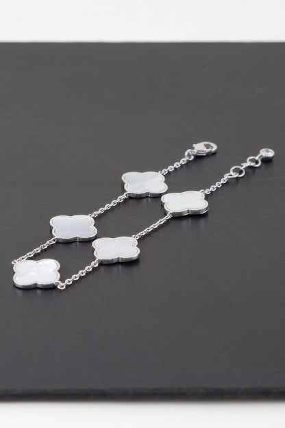 Multi Stone Clover Charm Bracelet