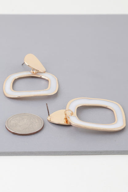 Abstract Marble Frame Earrings