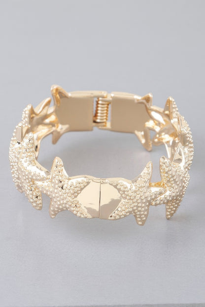 Hammered Seashell Charm Bracelet