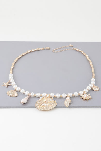 Pearled Under The Sea Charm Necklace