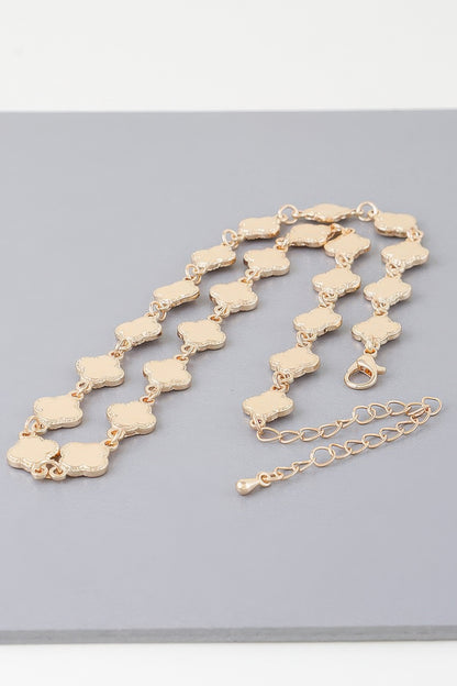 Bejeweled Clover Charm Necklace