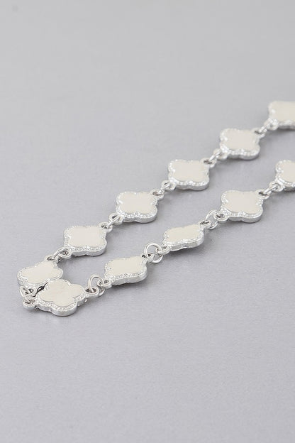 Bejeweled Clover Charm Necklace