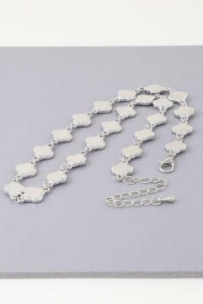 Bejeweled Clover Charm Necklace