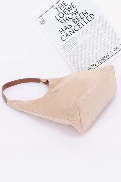 Faux Suede Bindle Bag W/ Pouch