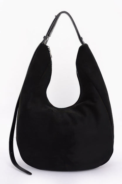 Faux Suede Bindle Bag