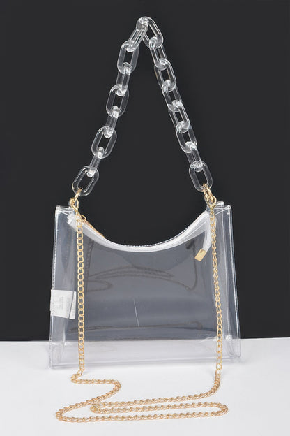 Transparent Chain Shoulder Bag