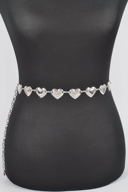 Heart Shape Metal Chain Belt