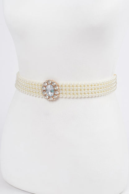Faux Pearl Stretch Belt