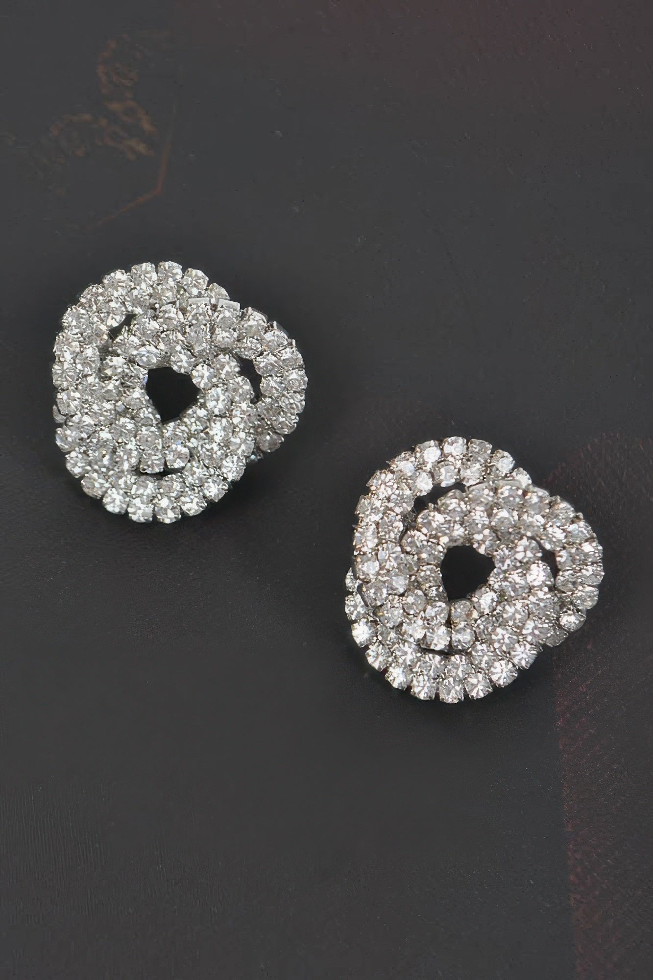 Rhinestone Button Earring