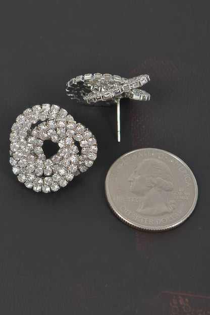 Rhinestone Button Earring