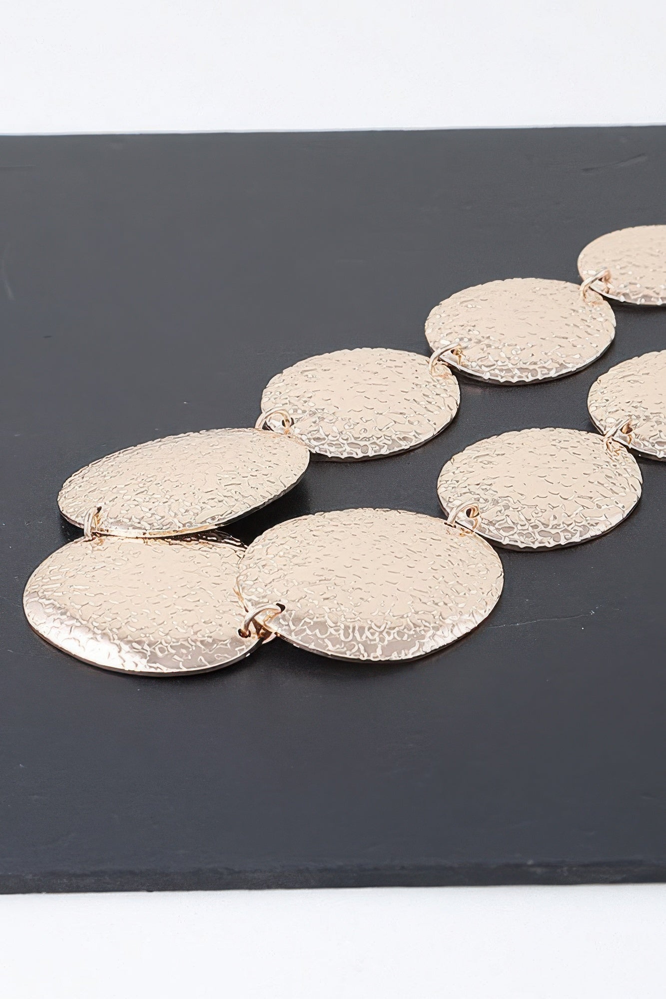 Multi Hammered Disk Necklace