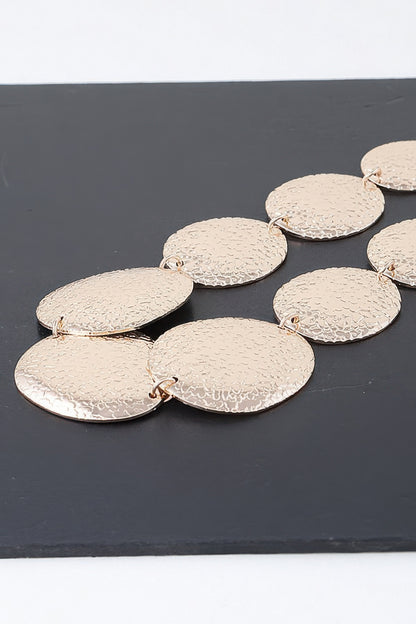 Multi Hammered Disk Necklace
