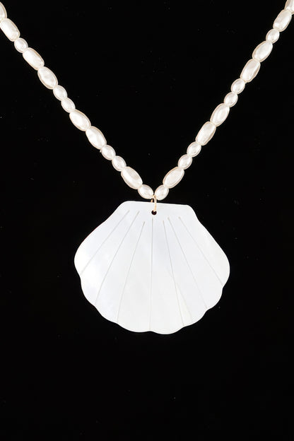 Marbled Seashell Bead Necklace
