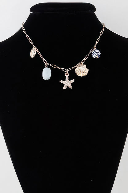 Multi Sea Charm Chain Necklace