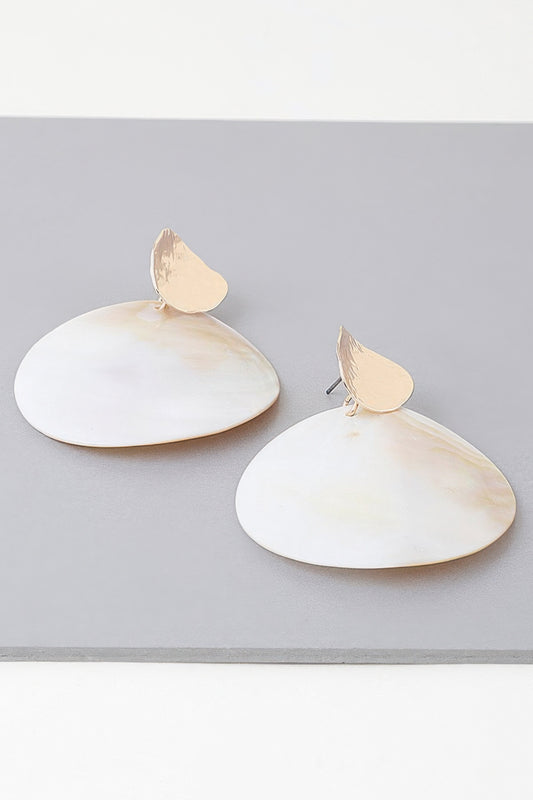 Marbled Flat White Earrings