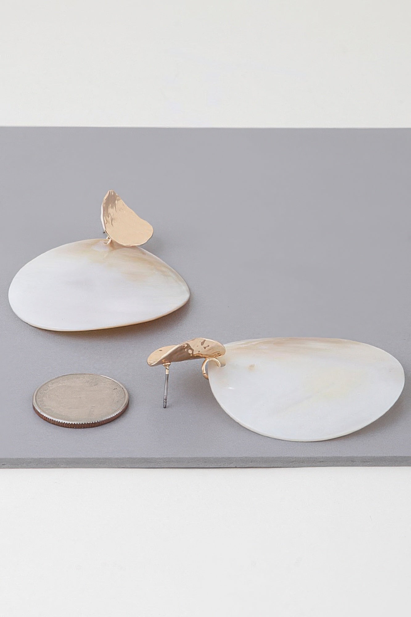 Marbled Flat White Earrings