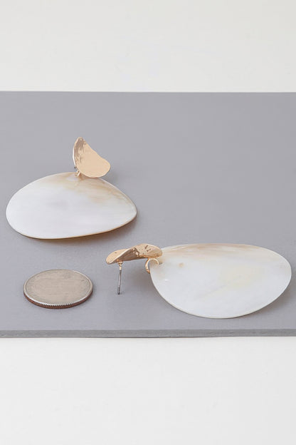 Marbled Flat White Earrings
