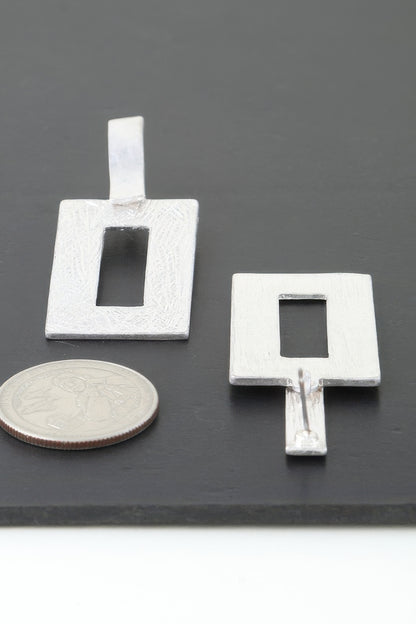 Modern Brushed Frame Earrings