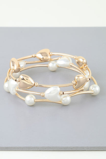 Simple Heart Beaded Wrap Bracelet