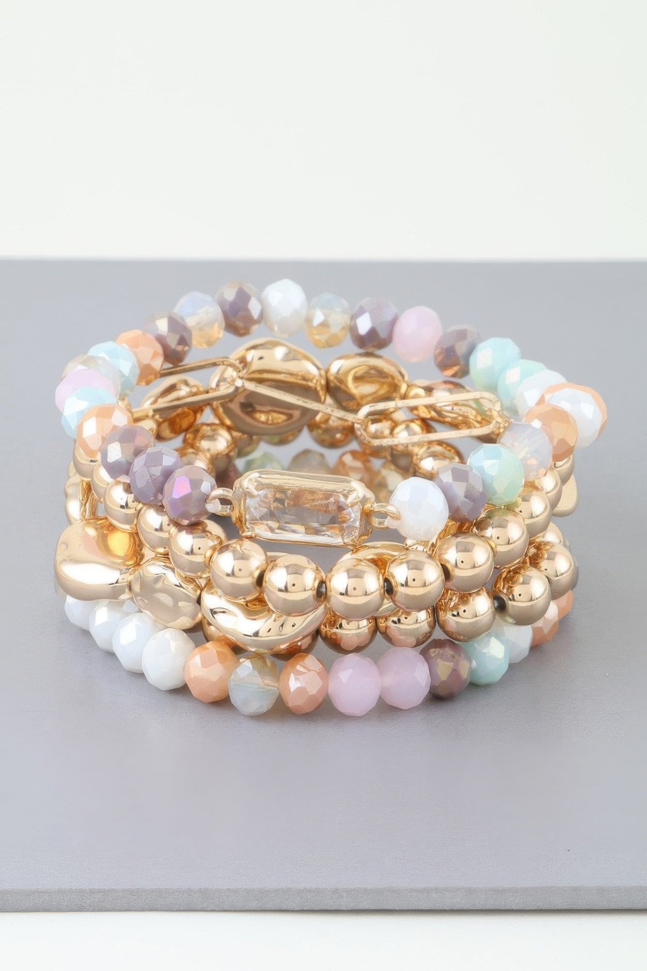 Multicolor Crystal Beaded Bracelet