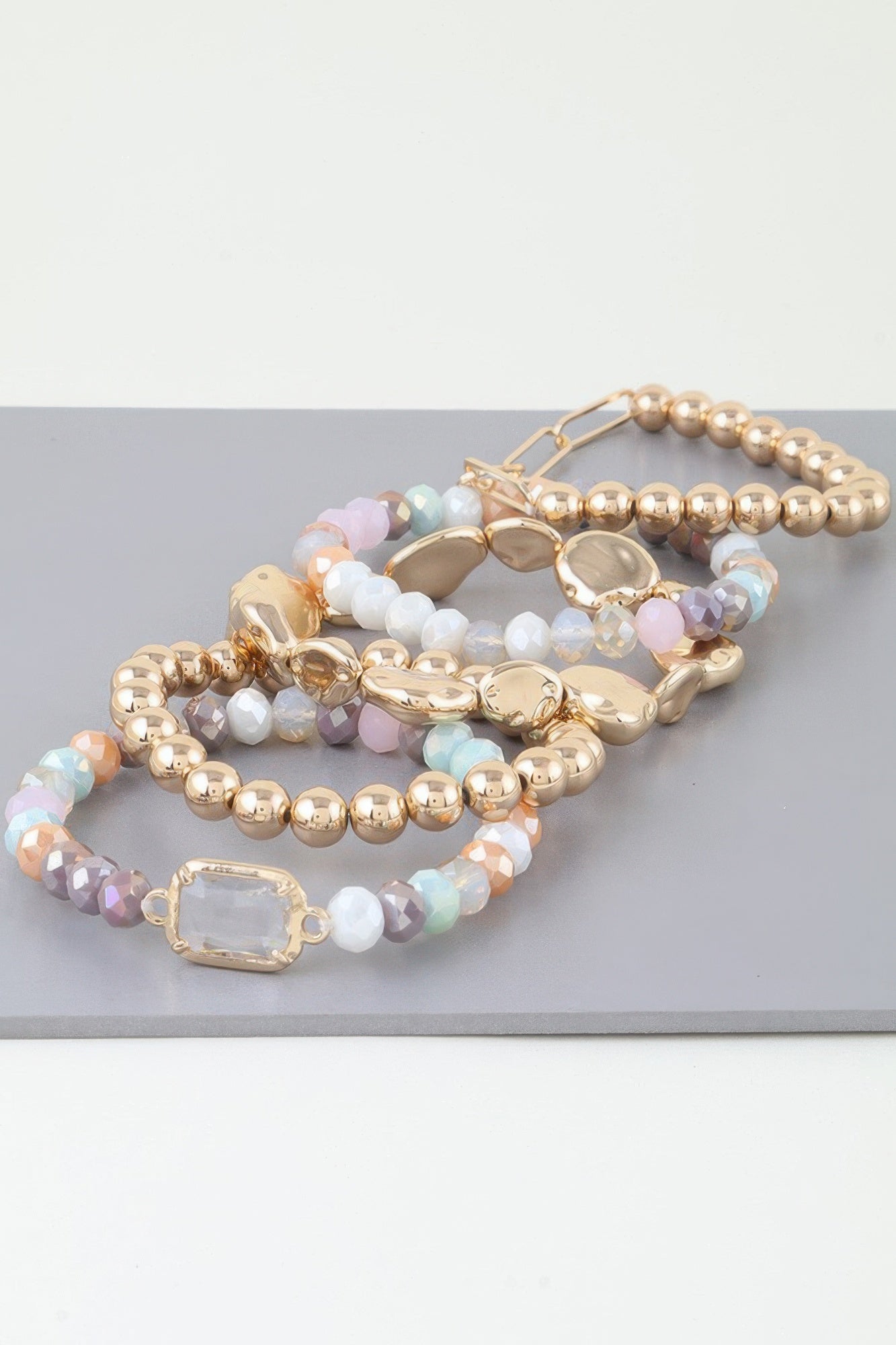 Multicolor Crystal Beaded Bracelet