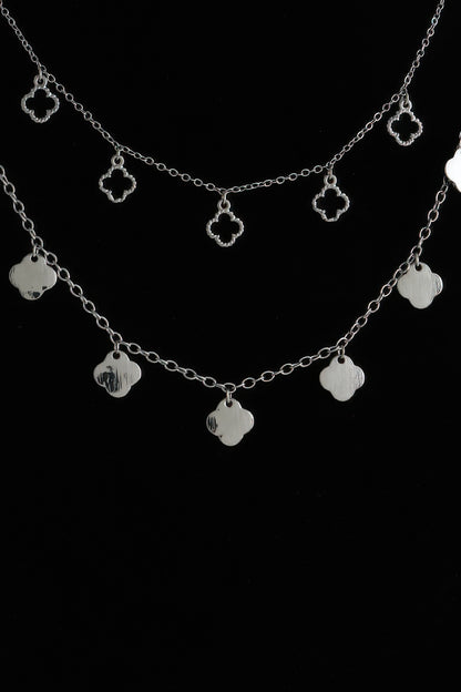 Double Clover Charm Chain Necklace