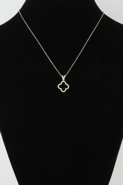 Modest Jeweled Clover Pendant Necklace