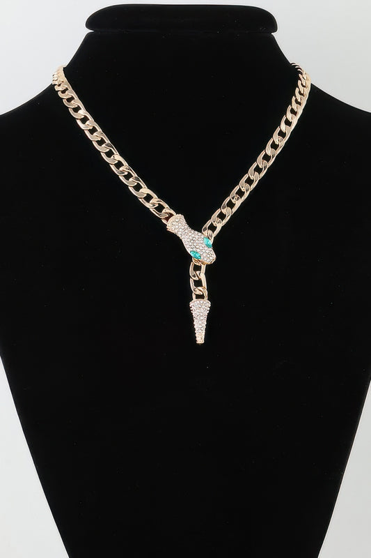 Jeweled Snake Chain Wrap Necklace