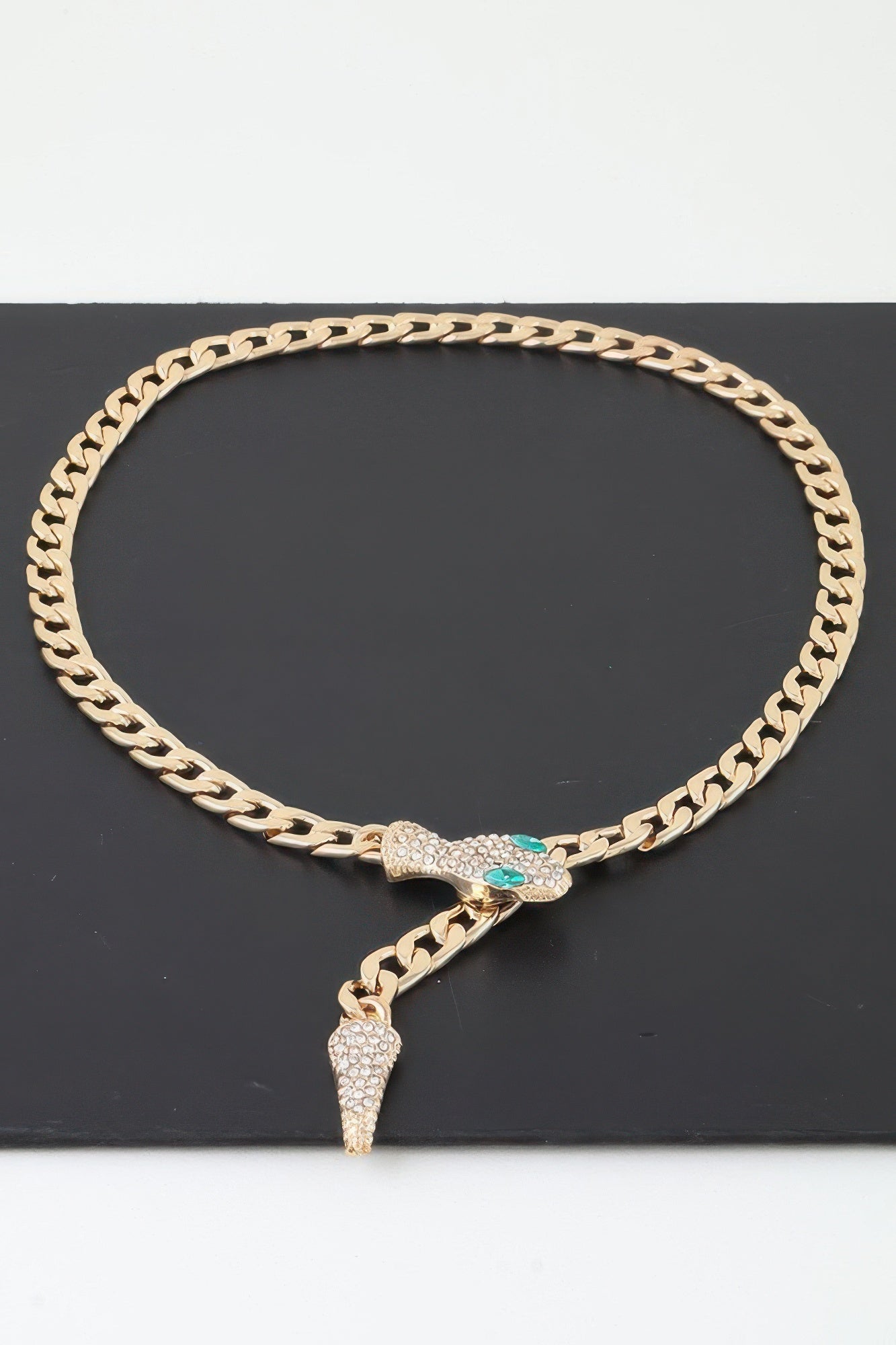 Jeweled Snake Chain Wrap Necklace
