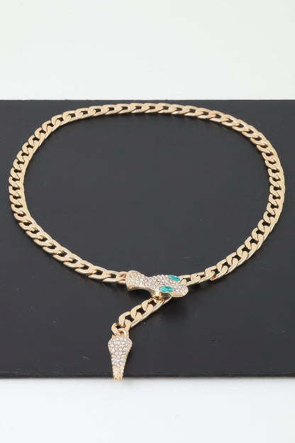 Jeweled Snake Chain Wrap Necklace