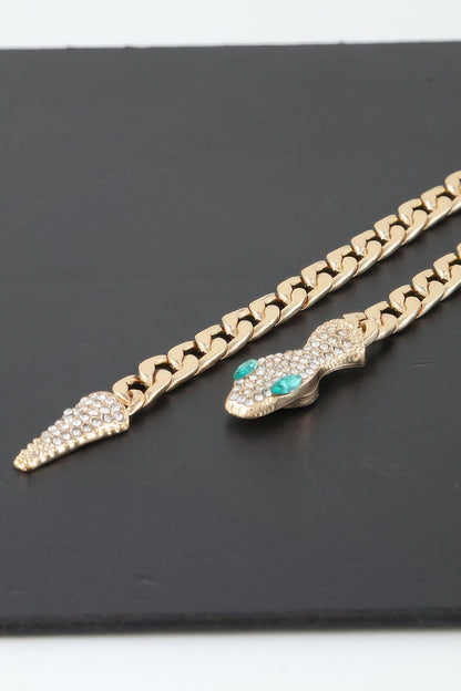 Jeweled Snake Chain Wrap Necklace