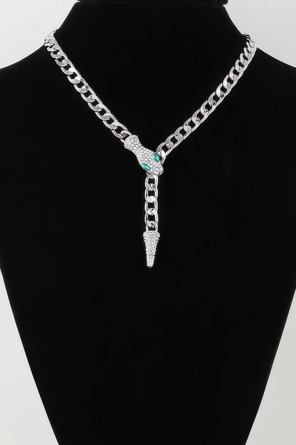 Jeweled Snake Chain Wrap Necklace