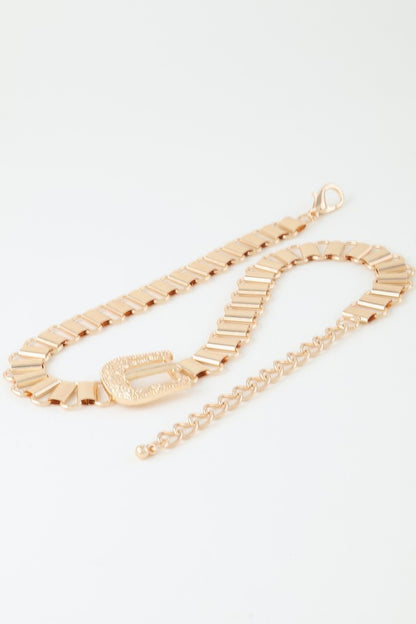 Vintage Buckle Belt Necklace
