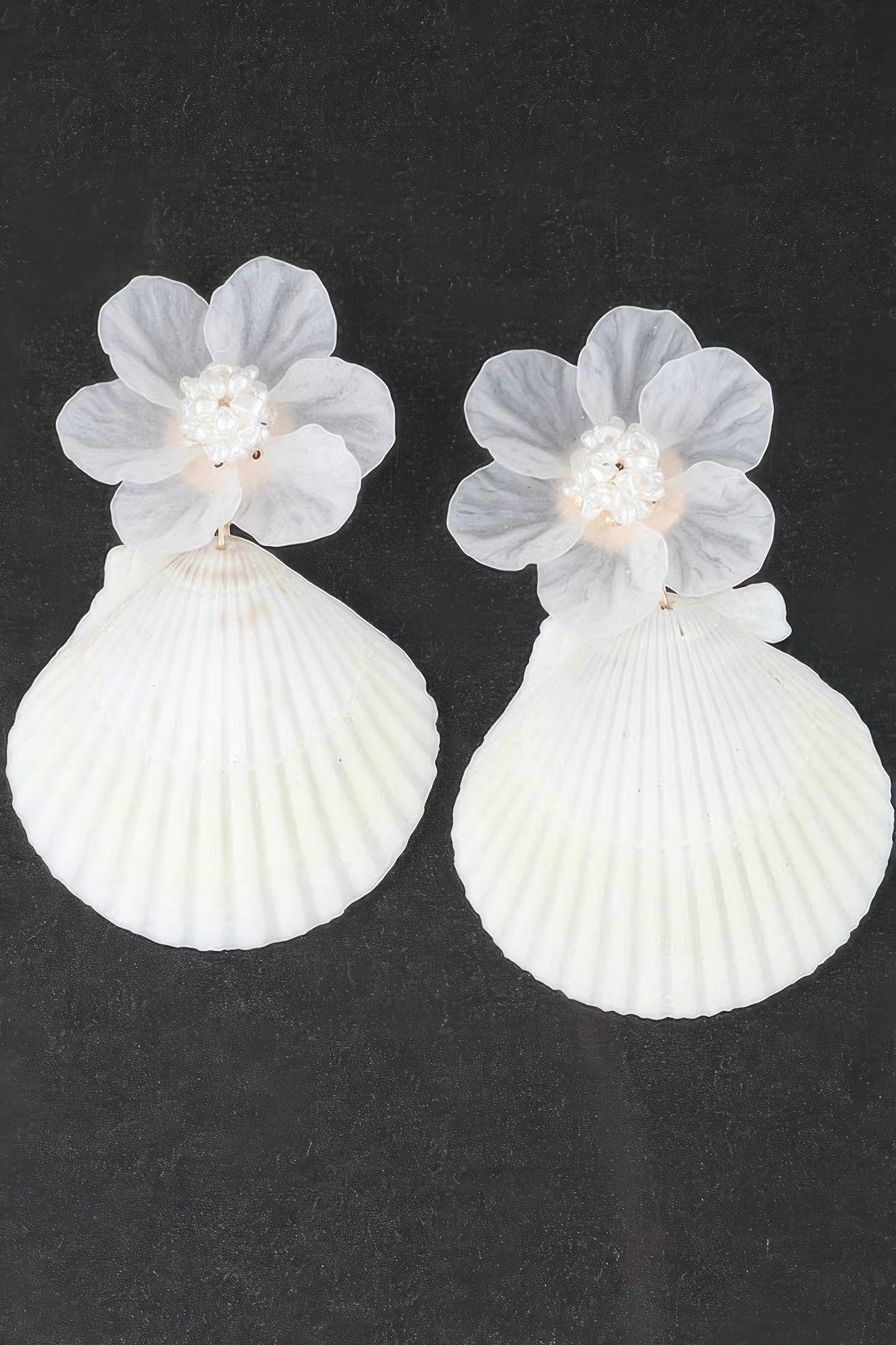 Flower Shell Drop Earrings