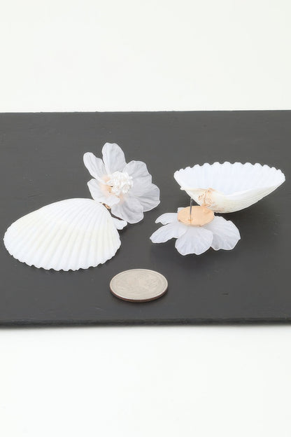 Flower Shell Drop Earrings