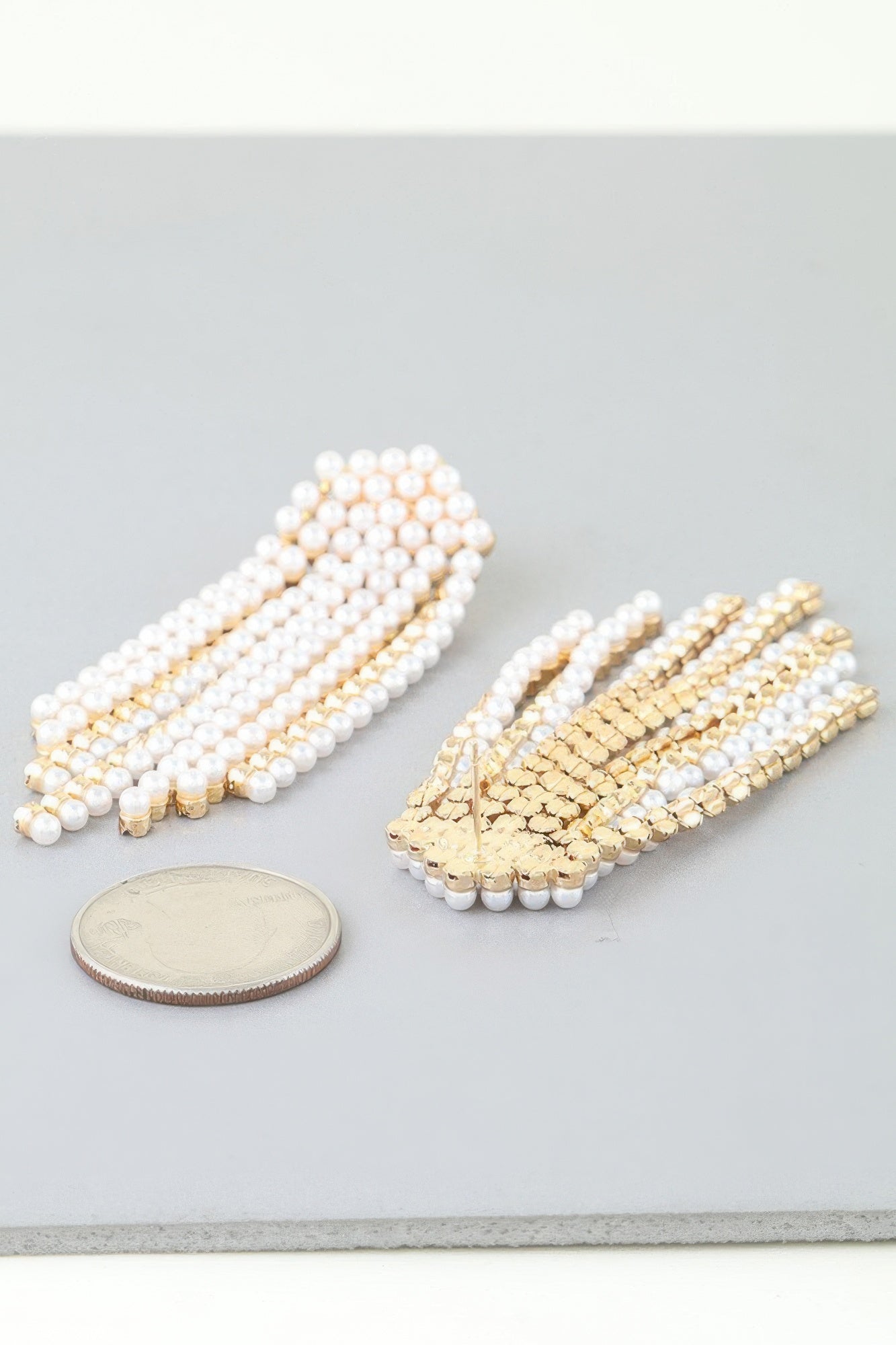 Multi Pearl Curtain Drop Earrings