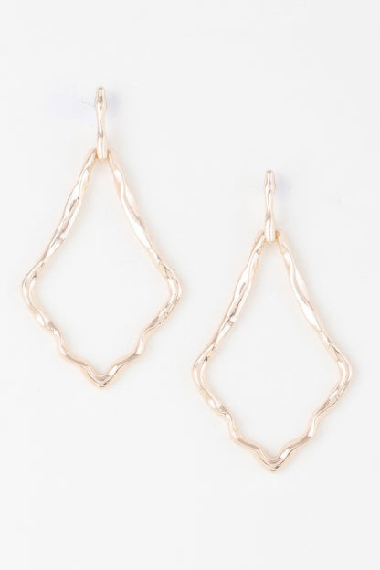 Shiny Hammered Kite Earrings