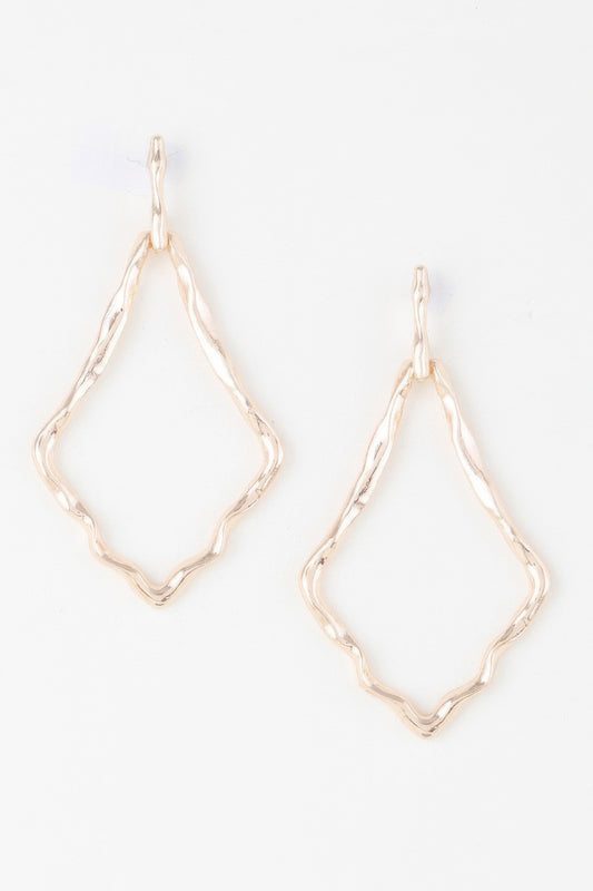 Shiny Hammered Kite Earrings