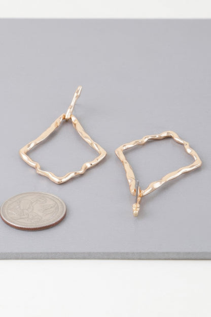Shiny Hammered Kite Earrings