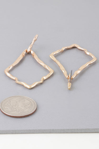 Shiny Hammered Kite Earrings