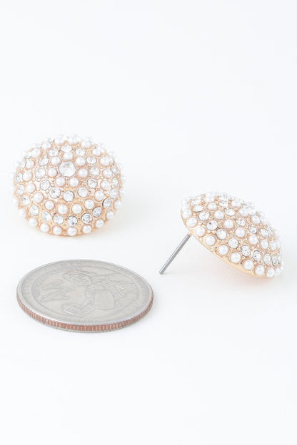 Pearled Dome Stud Earrings