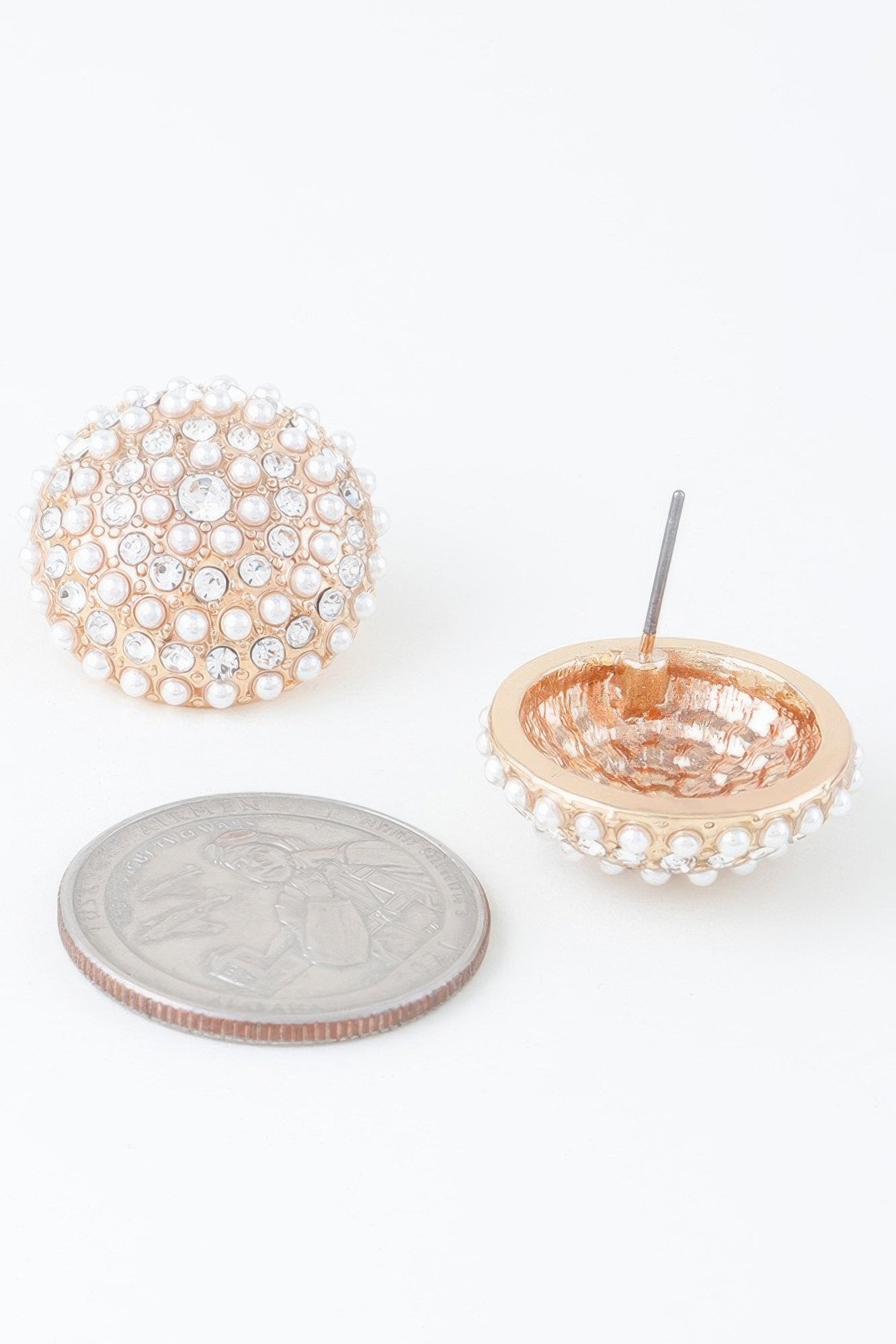 Pearled Dome Stud Earrings