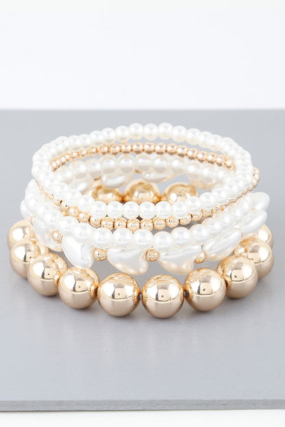 Multi Heart Stone Beaded Bracelet