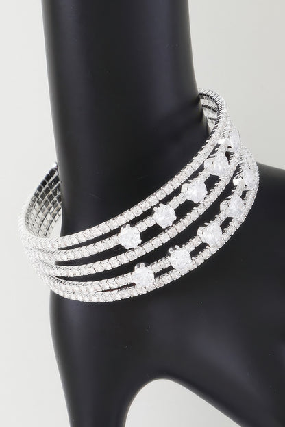 Multi Jeweled Cuff Bracelet