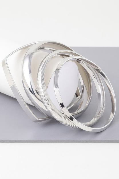 Multi Shiny Silver Layer Bracelet
