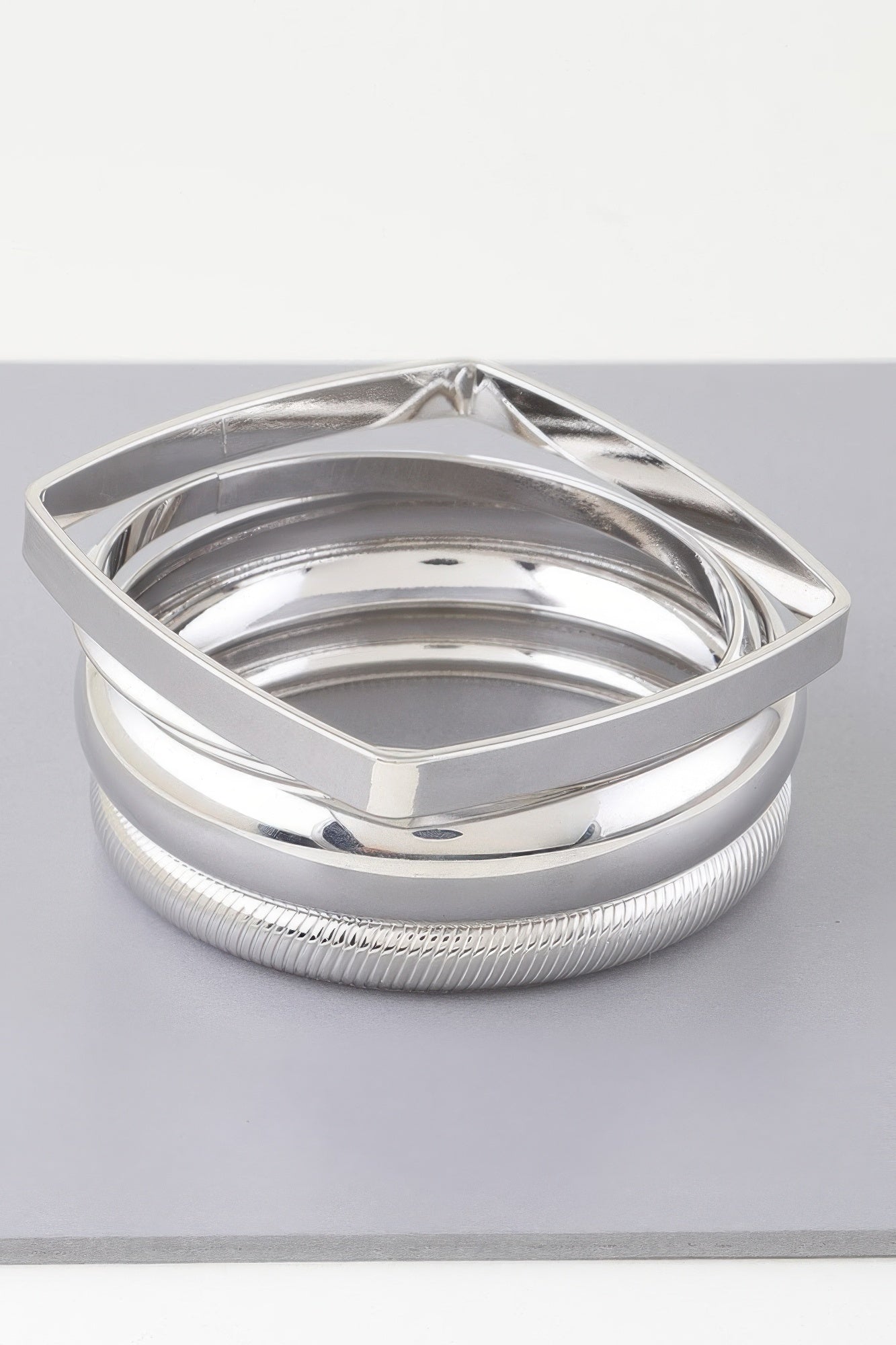 Multi Shiny Silver Layer Bracelet