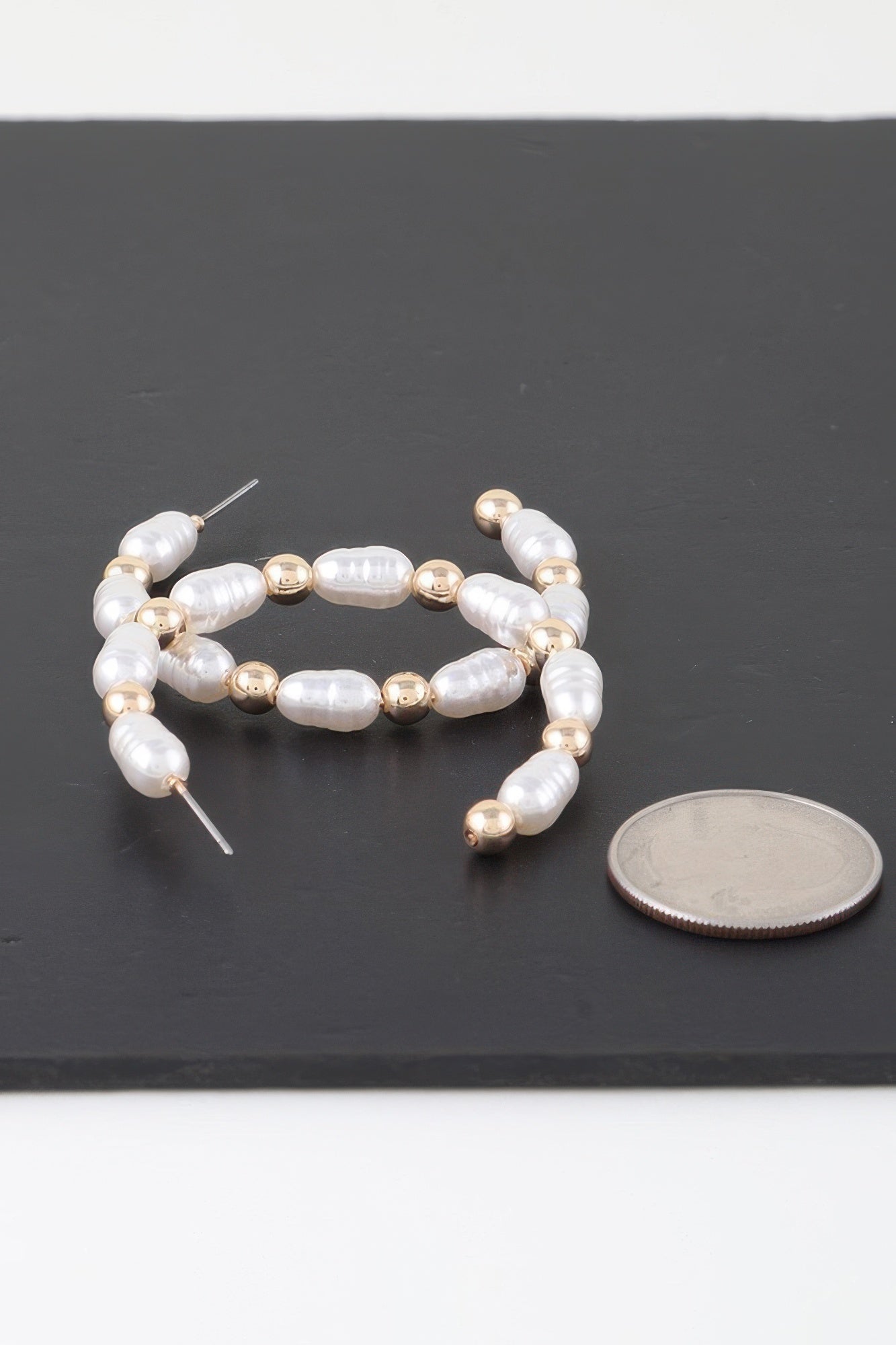 Multi Pearl Beaded Hoop Earrings