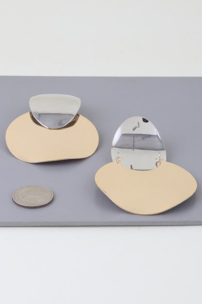 Shiny Modern Disc Earrings